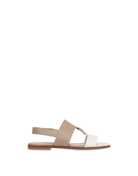 Embrace flat sandals in calfskin WHITE/JUTA