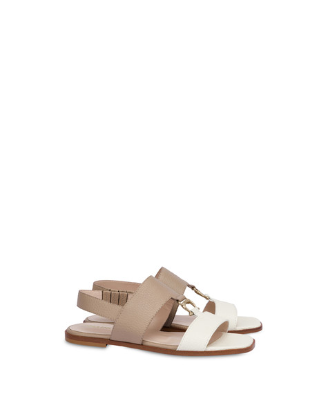 Embrace flat sandals in calfskin WHITE/JUTA