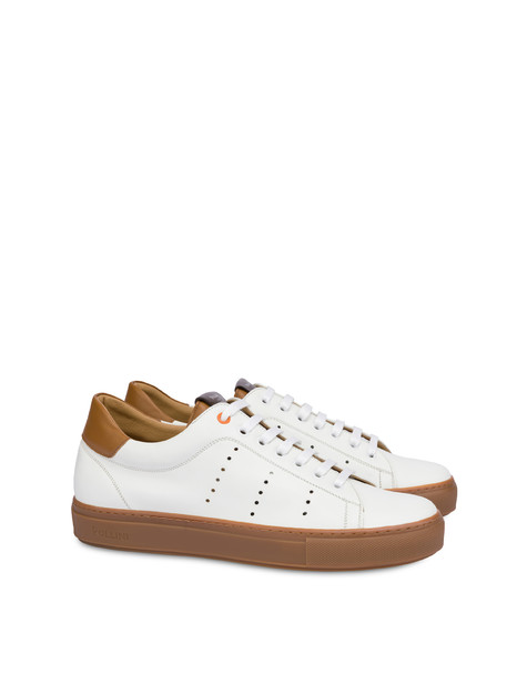 Tennis Club unlined calfskin sneakers WHITE/EARTH
