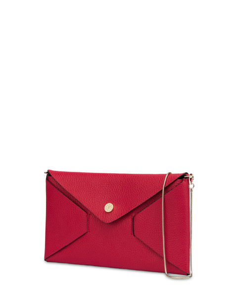 Mail clutchbag in tumbled calfskin RED