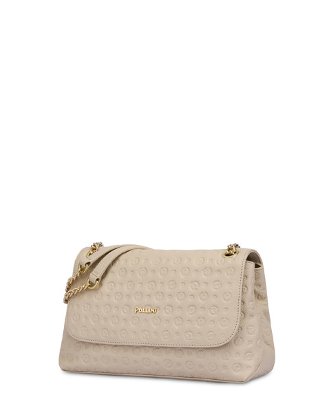 Heritage Logo Embossed shoulder bag IVORY