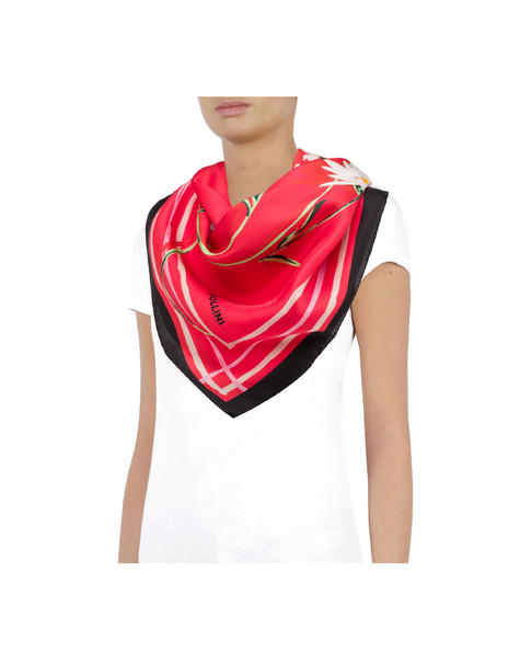 Daisy silk scarf RED