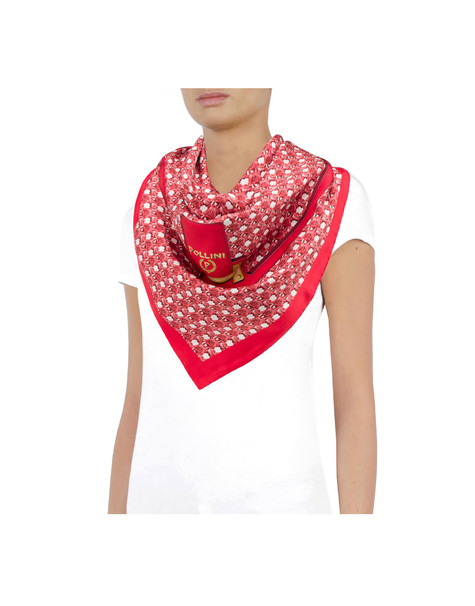 Magic Basket silk scarf RED
