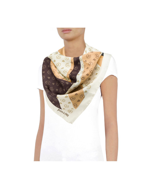 70's Heritage Print silk scarf IVORY