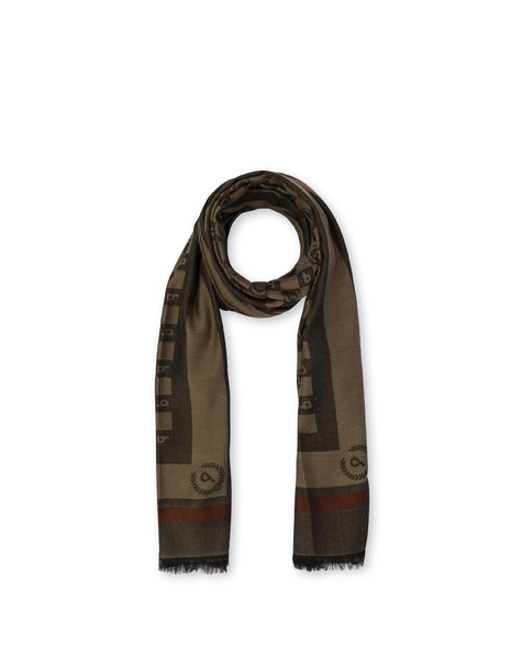 Modal and viscose Damier Logo scarf BROWN
