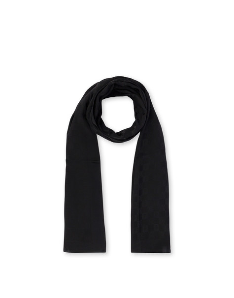 Silk scarf Jacquard Logo BLACK