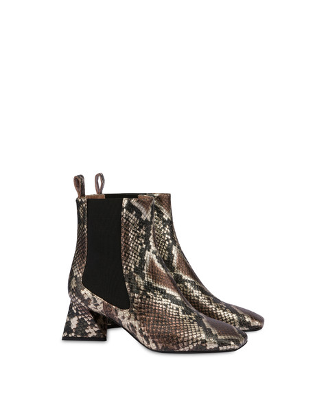 Like A Pyramid laminated python ankle boots PLATINUM