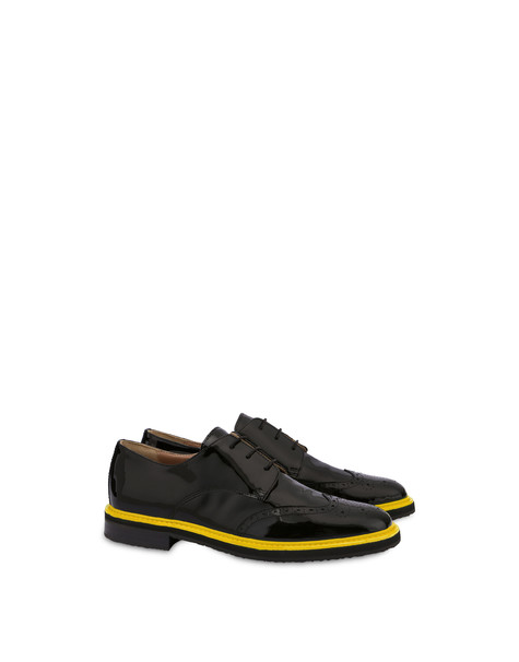 Mannish patent leather derby BLACK/YELLOW