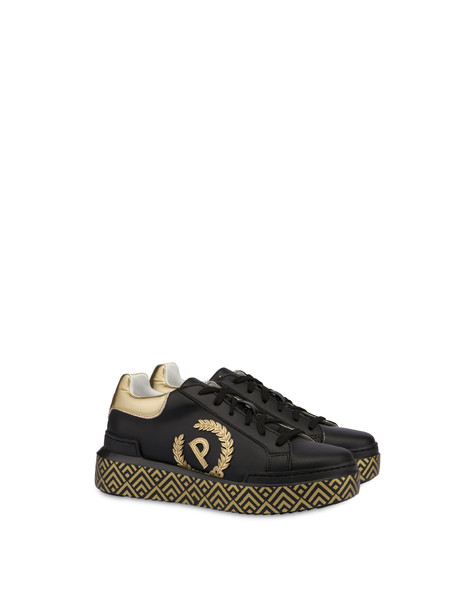 Carrie sneakers with printed bottom BLACK/GOLD