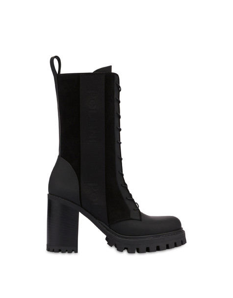 Rock Band calfskin and split leather ankle boots BLACK/BLACK