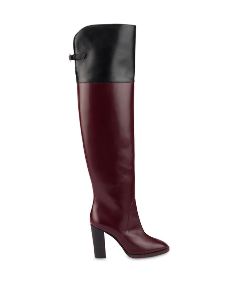 Legacy calfskin over-the-knee boots BORDEAUX/BLACK
