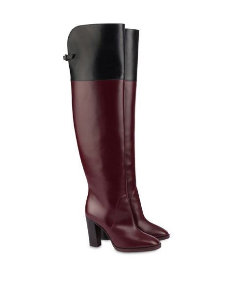 Legacy calfskin over-the-knee boots BORDEAUX/BLACK