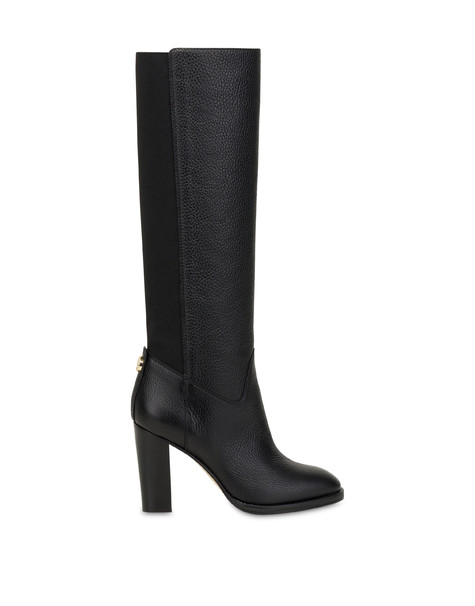 Essence calfskin high boots BLACK