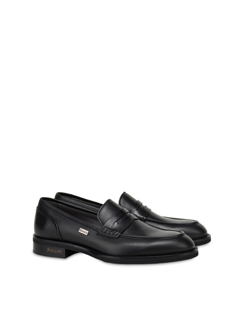 Gentlemen's Club calfskin leather loafers BLACK