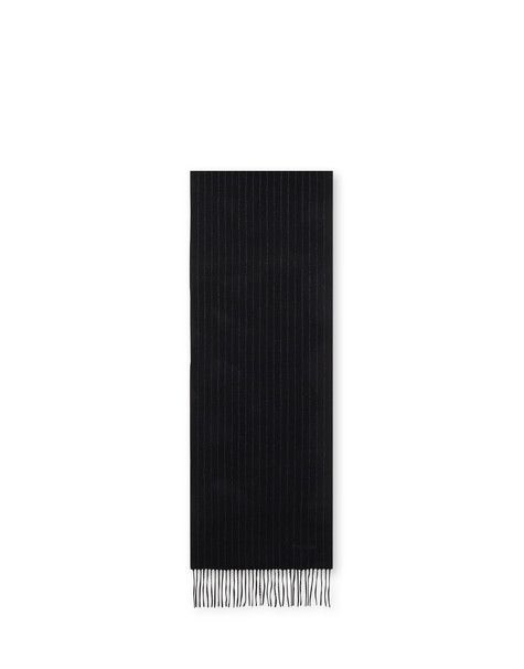 Pinstripe wool scarf BLACK