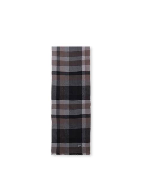 Tartan wool scarf BLACK