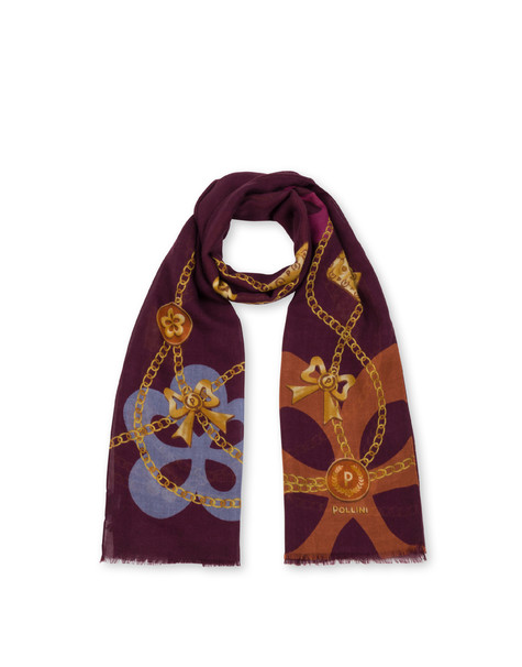 Flowers & Jewels scarf BORDEAUX