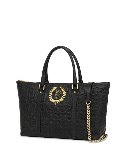 Shopping bag Heritage Logo Embossed NERO