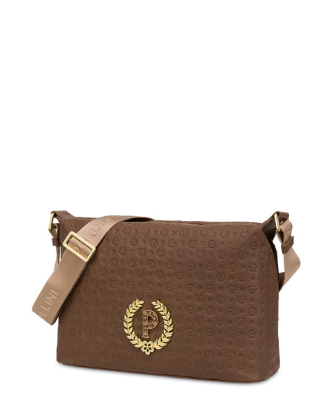 Heritage Logo Embossed Shoulder Bag With Adjustable Strap Brown