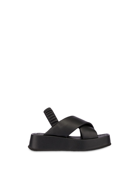 Sandalo incrociato flatform New Land NERO