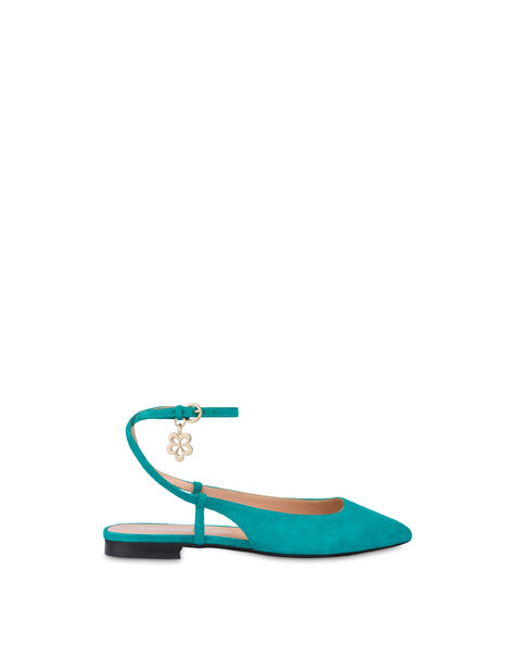 Ballerine in camoscio con charm fiore Corinto MARINE