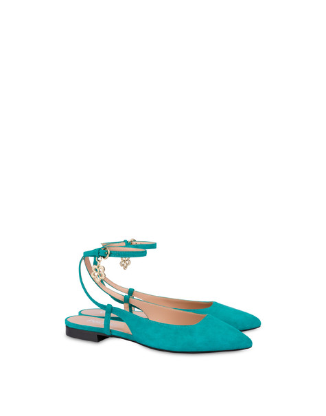 Ballerine in camoscio con charm fiore Corinto MARINE