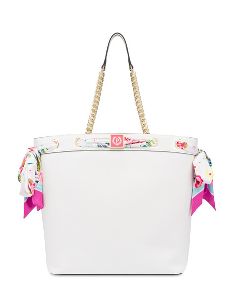 Flower Garden shopping bag with scarf WHITE
