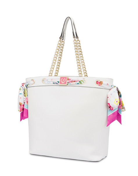 Flower Garden shopping bag with scarf WHITE