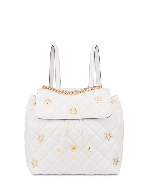Joyful Quilting matte backpack WHITE