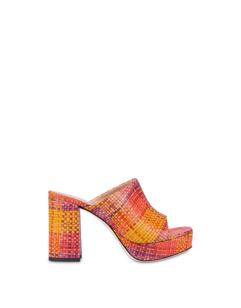 Mules con tacco e stampa intreccio Seventies GERBERA
