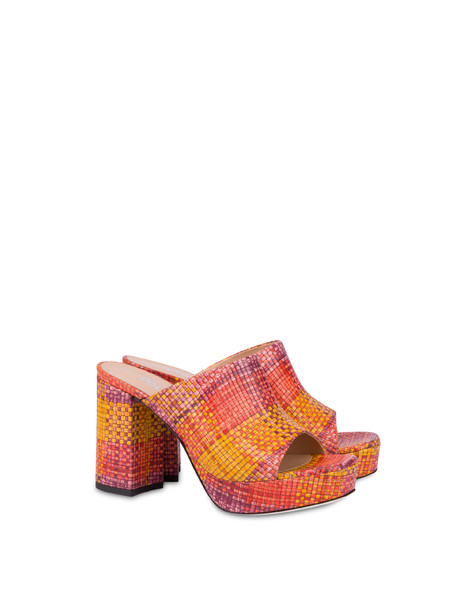 Mules con tacco e stampa intreccio Seventies GERBERA