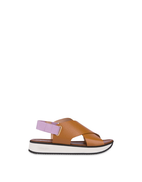 Sandalo incrociato con elastico Walk In Nature CUOIO/GLICINE