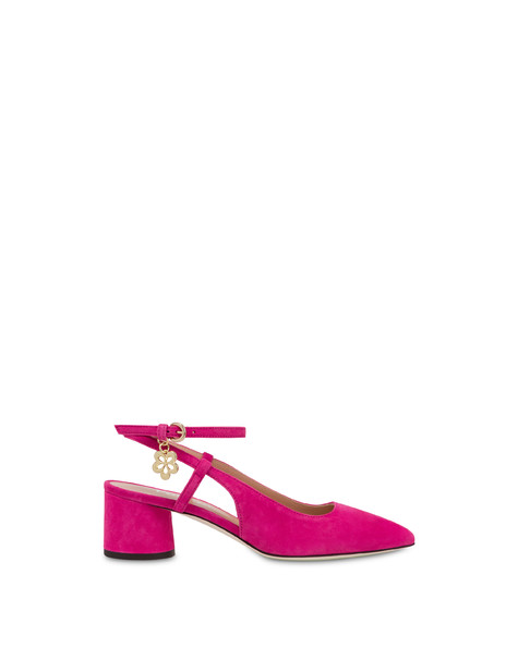 Corinto suede slingback with flower charm BOUGANVILLE