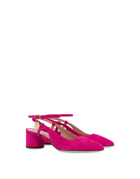 Corinto suede slingback with flower charm BOUGANVILLE