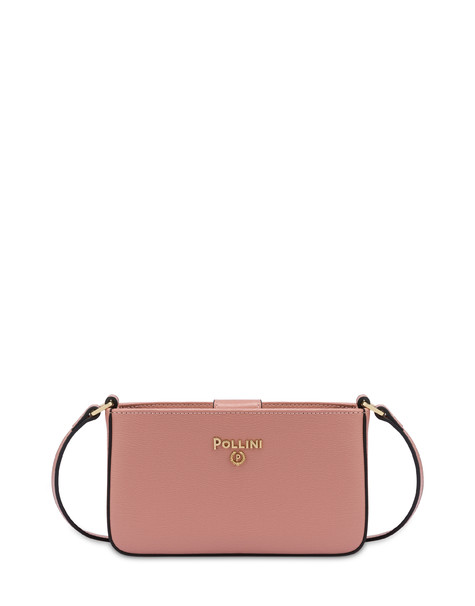 Small crossbody bag with metal logo NUDE