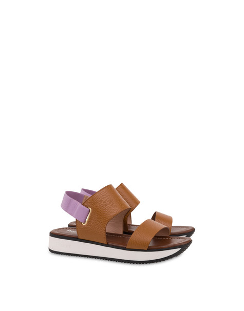 Sandalo in vitello con elastico Walk In Nature CUOIO/GLICINE