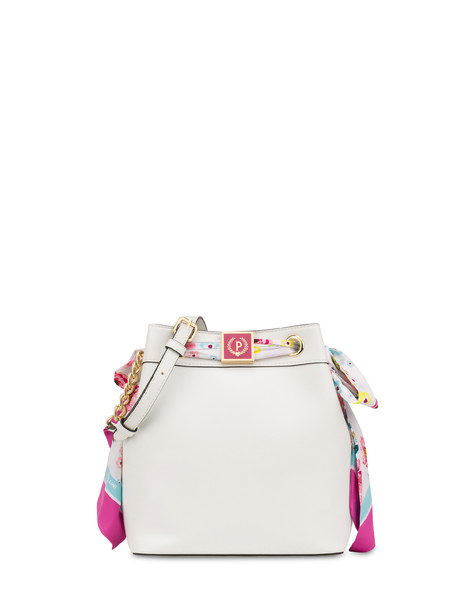 Flower Garden bucket bag with scarf WHITE