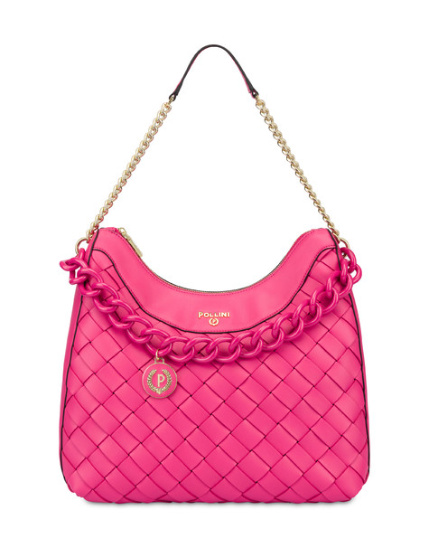Hobo bag con intreccio Chain Reaction FUXIA