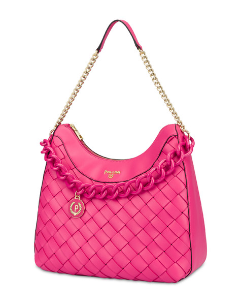 Hobo bag con intreccio Chain Reaction FUXIA
