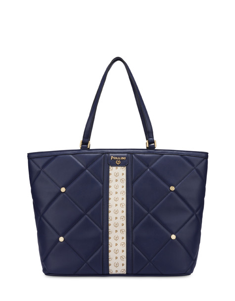 Chesterfield matelassé tote bag BLUE/IVORY