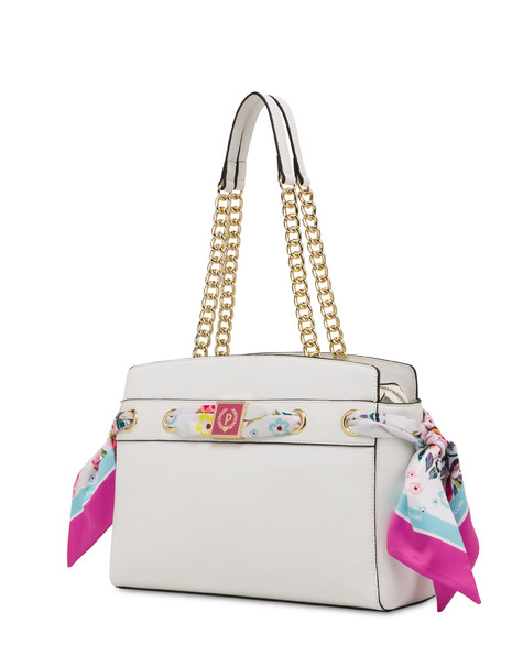 Flower Garden shoulder bag with scarf WHITE