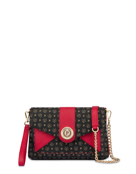 Heritage Logo Classic shoulder bag BLACK/LAKY RED