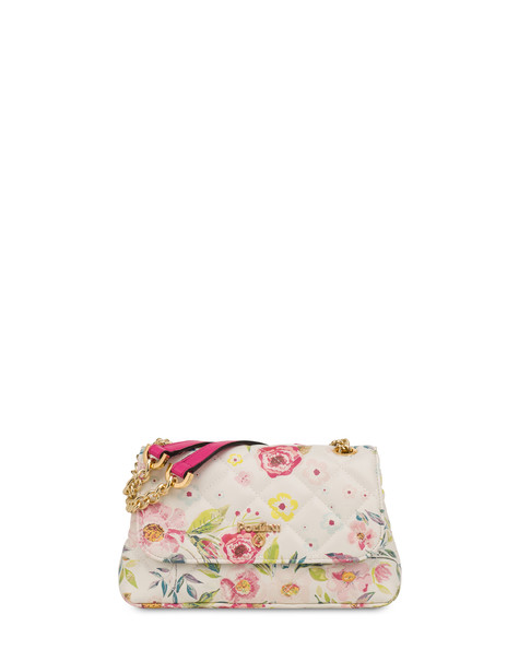 Borsa a spalla piccola con stampa fiori Waltzer Night AVORIO/FUXIA