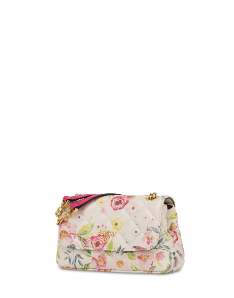 Borsa a spalla piccola con stampa fiori Waltzer Night AVORIO/FUXIA