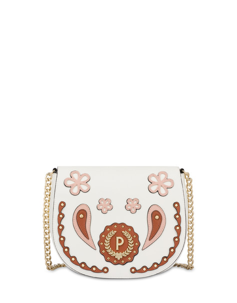 Shoulder bag with Boho patch WHITE