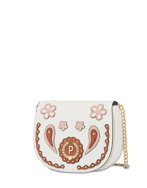 Shoulder bag with Boho patch WHITE