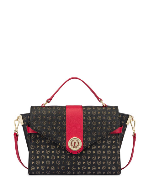 Heritage Logo Classic Structured Handbag Black/laky Red