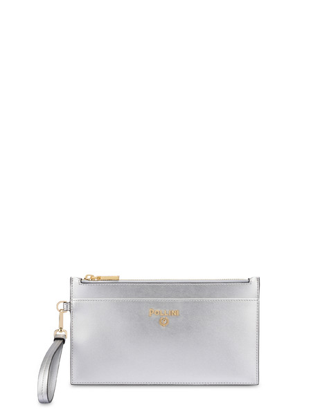 Flat laminated pouch with metal logo SILVER