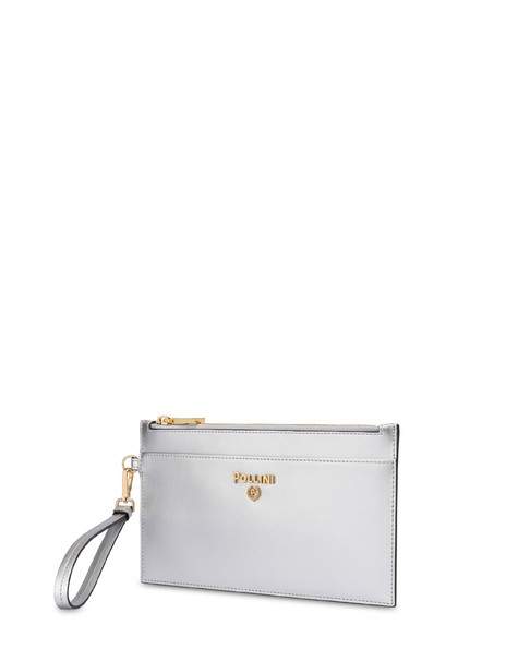 Flat laminated pouch with metal logo SILVER