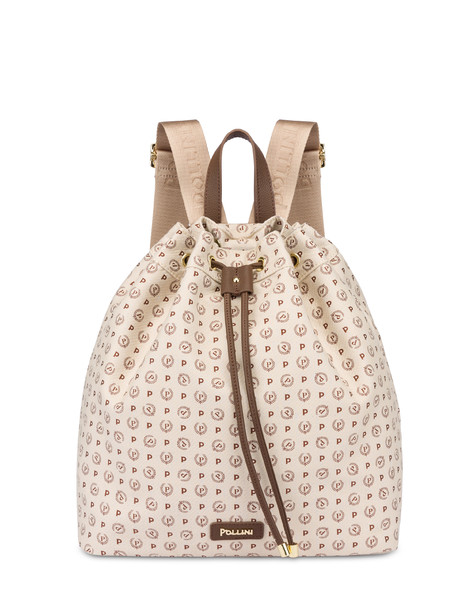 Zaino Heritage Denim Jacquard Avorio/marrone